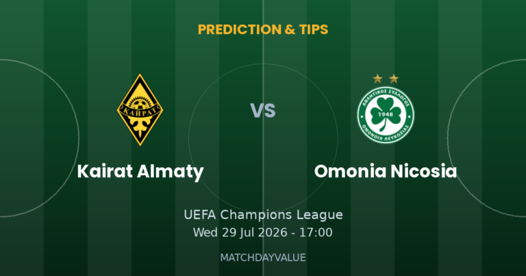 Kairat Almaty vs Omonia Nicosia - Prediction & Betting Tips