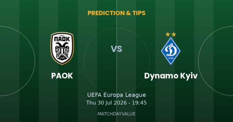 PAOK vs Dynamo Kyiv - Prediction & Betting Tips