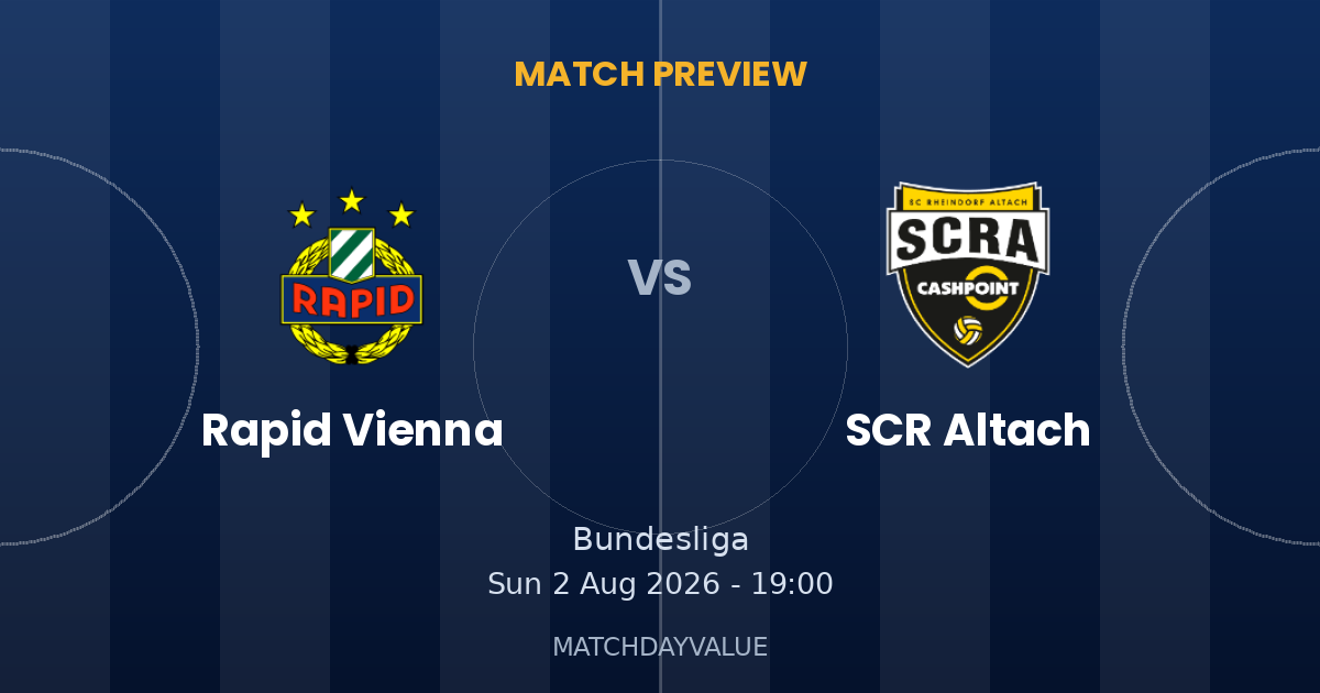 Rapid Vienna vs SCR Altach - MATCH PREVIEW