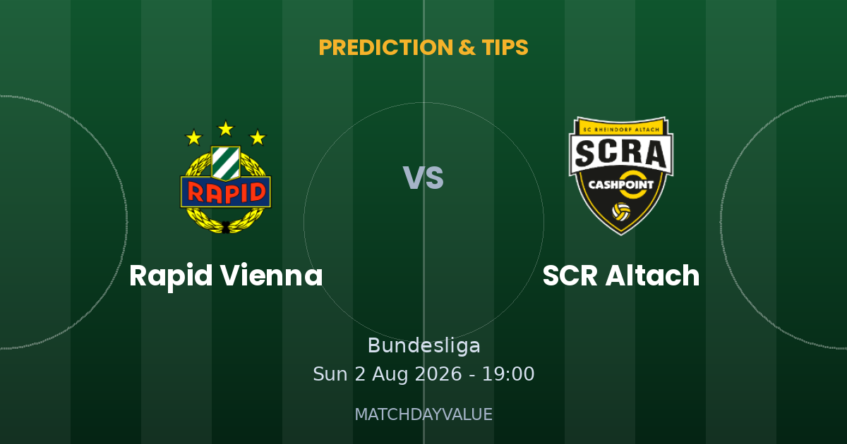 Rapid Vienna vs SCR Altach - PREDICTION & TIPS