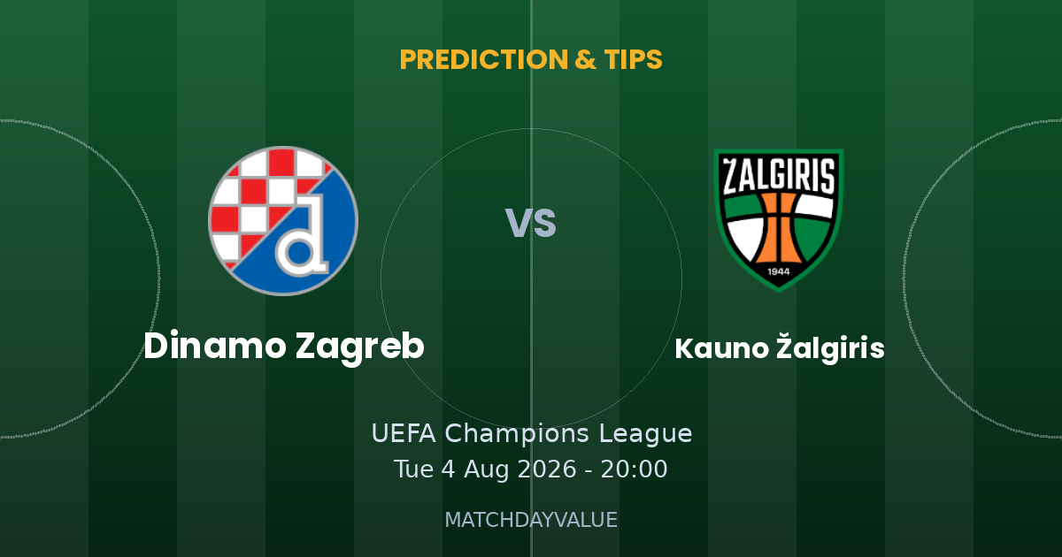 Dinamo Zagreb vs Kauno Žalgiris - PREDICTION & TIPS