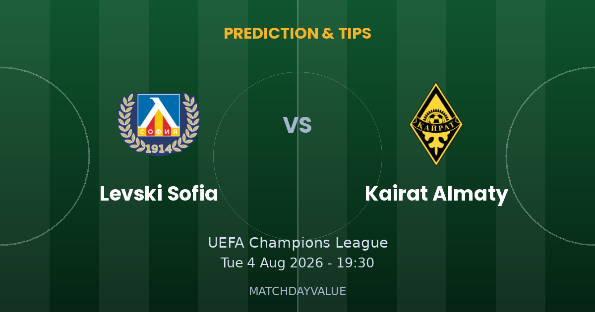 Levski Sofia vs Kairat Almaty - PREDICTION & TIPS