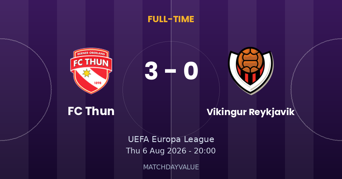FC Thun vs Vikingur Reykjavik - FULL-TIME