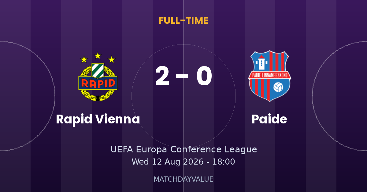 Rapid Vienna vs Paide - FULL-TIME
