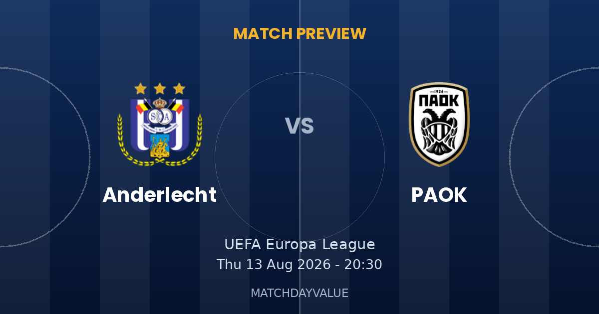 Anderlecht vs PAOK - MATCH PREVIEW