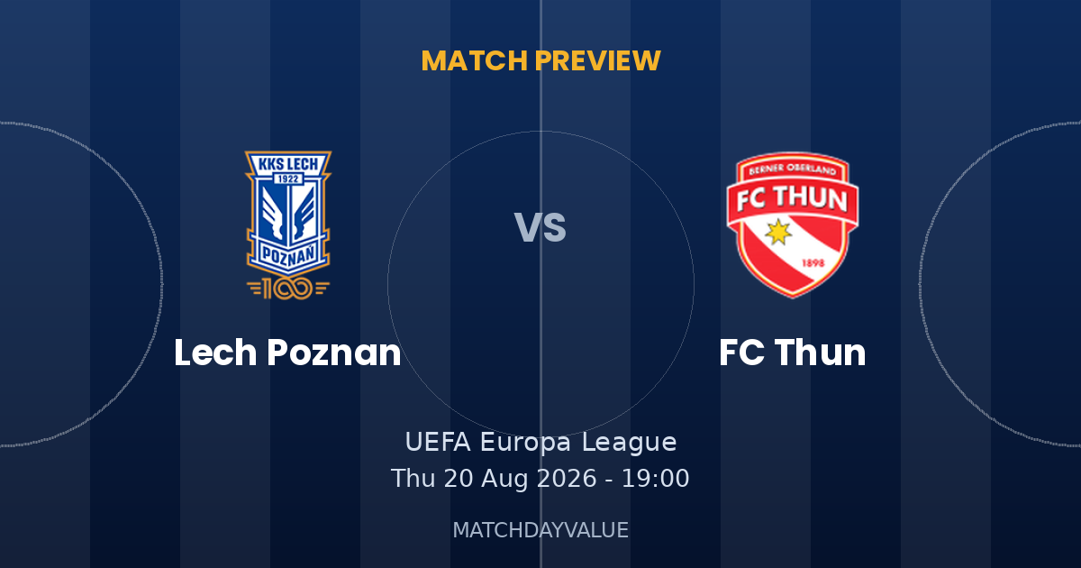 Lech Poznan vs FC Thun - MATCH PREVIEW