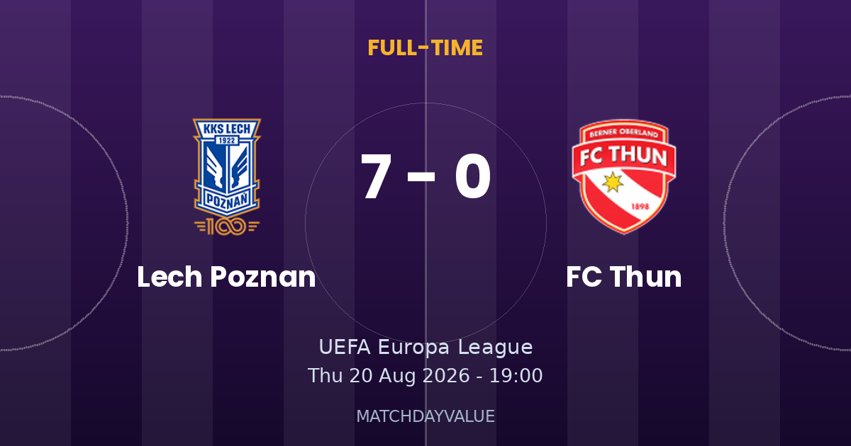 Lech Poznan vs FC Thun - FULL-TIME