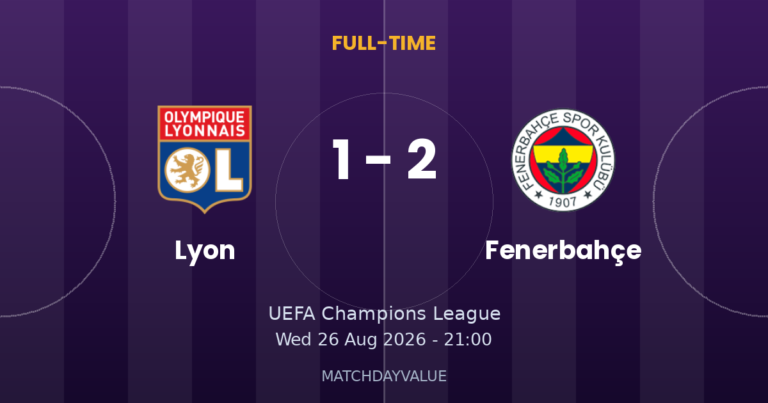 Lyon vs Fenerbahçe - FULL-TIME