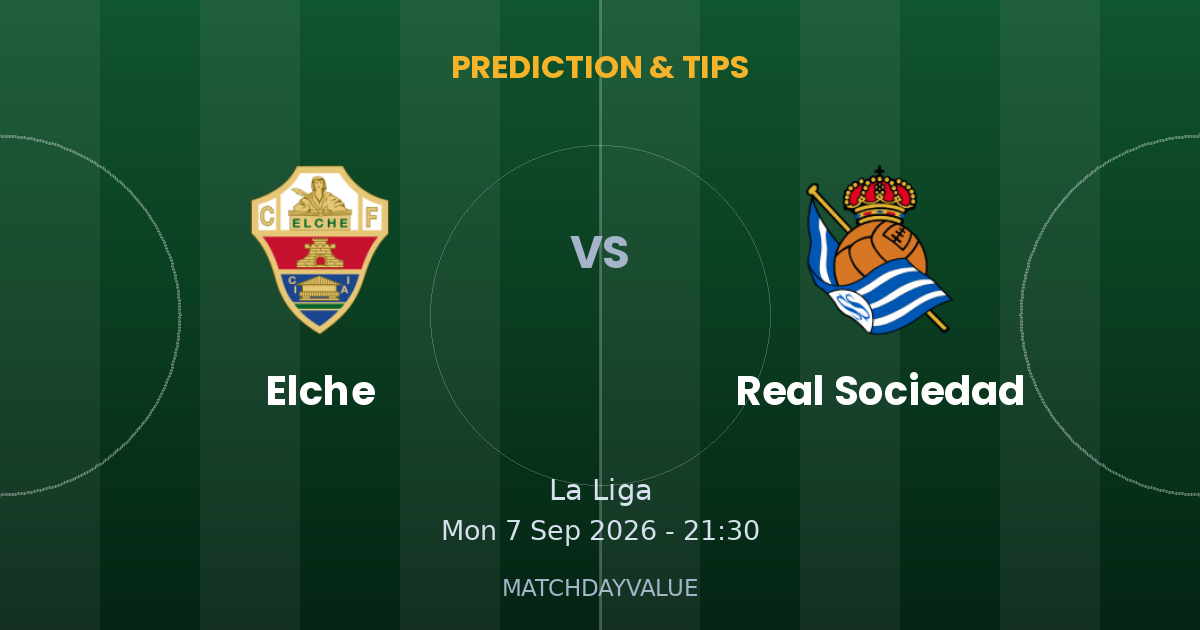Elche vs Real Sociedad - PREDICTION & TIPS